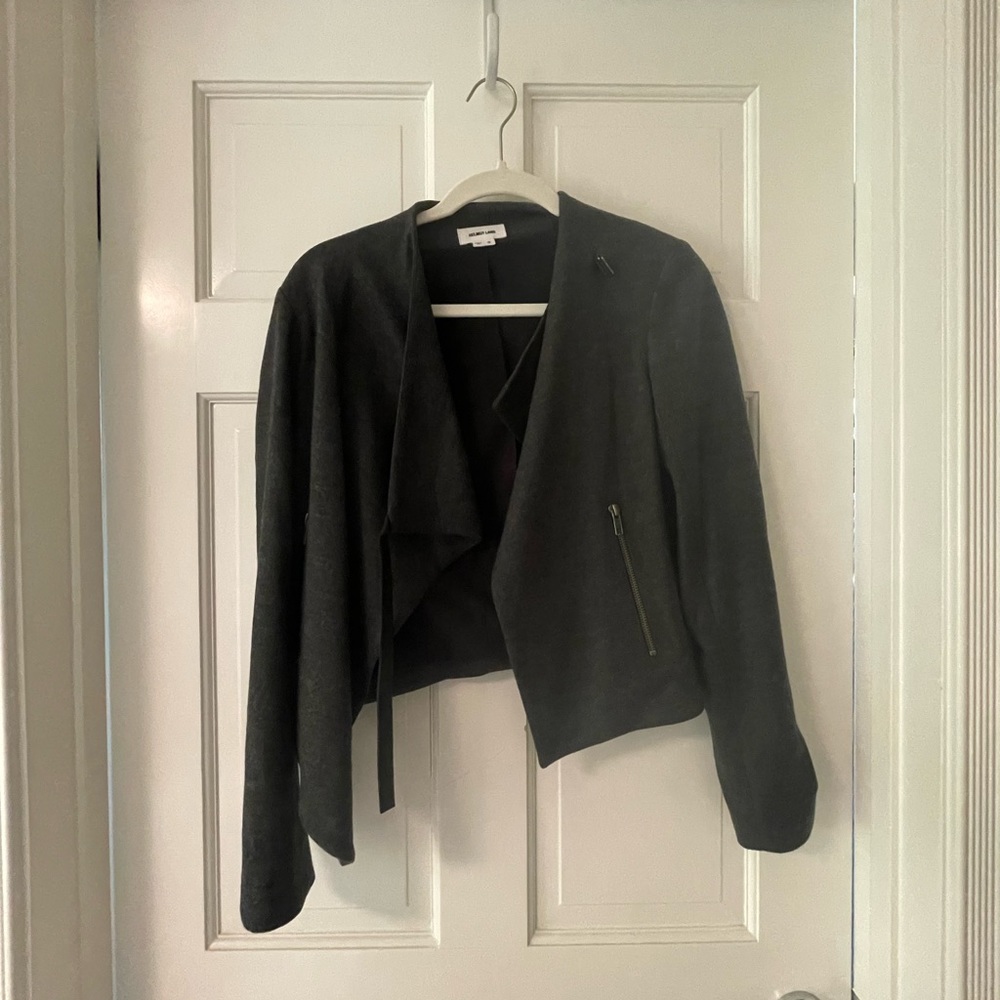 Black helmet lang jacket
